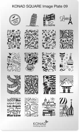 コナド スタンピングネイルアート スクエアイメージプレート09