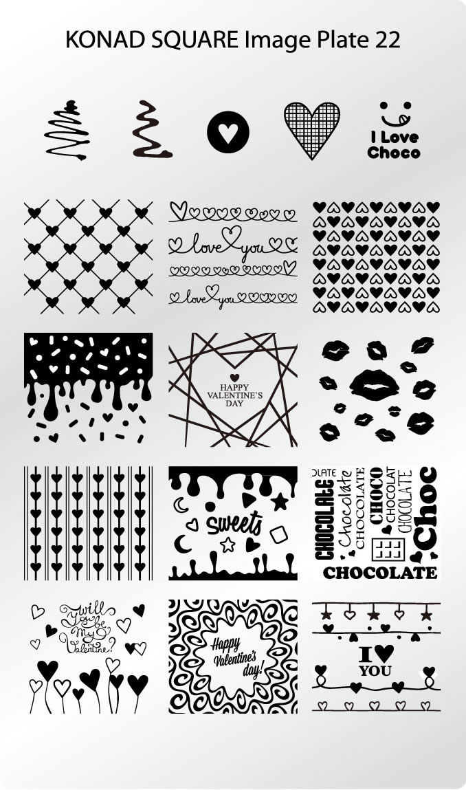 コナド スタンピングネイルアート スクエアイメージプレート22