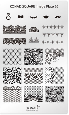 コナド スタンピングネイルアート スクエアイメージプレート26