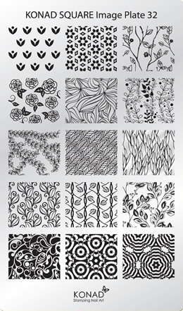 コナド スタンピングネイルアート スクエアイメージプレート32