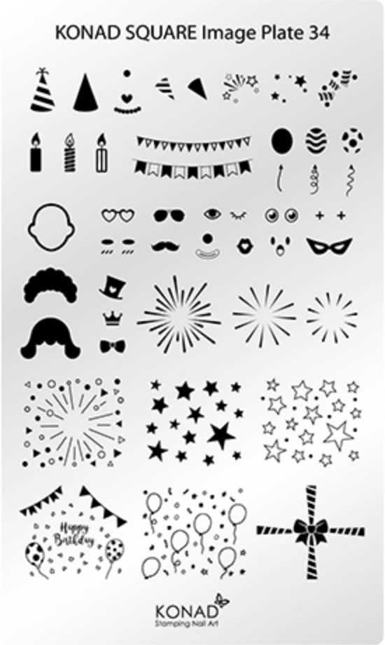 コナド スタンピングネイルアート スクエアイメージプレート34