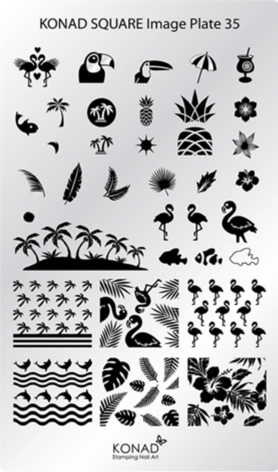 コナド スタンピングネイルアート スクエアイメージプレート35