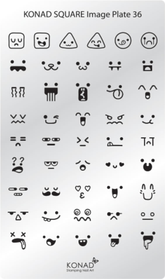 コナド スタンピングネイルアート スクエアイメージプレート36